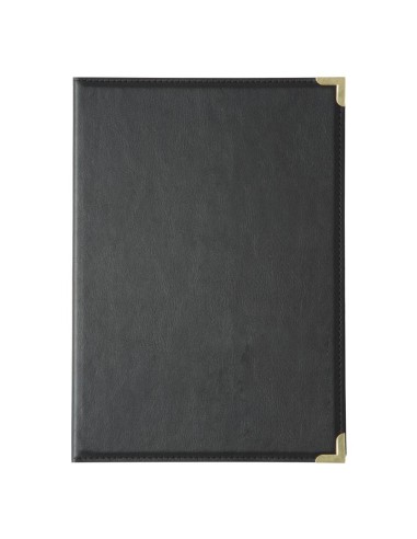 Protège-menus Olympia A5 noir - Simili cuir