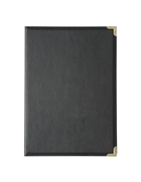 Protège-menus Olympia A5 noir - Simili cuir