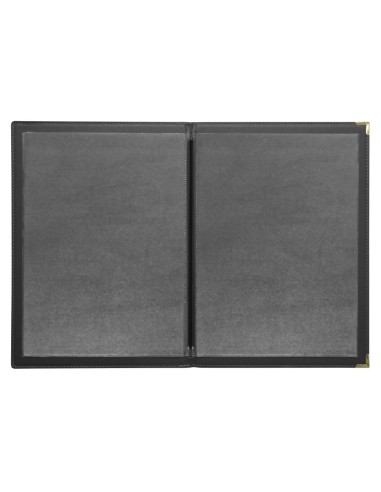 Protège-menus Olympia A5 noir - Simili cuir