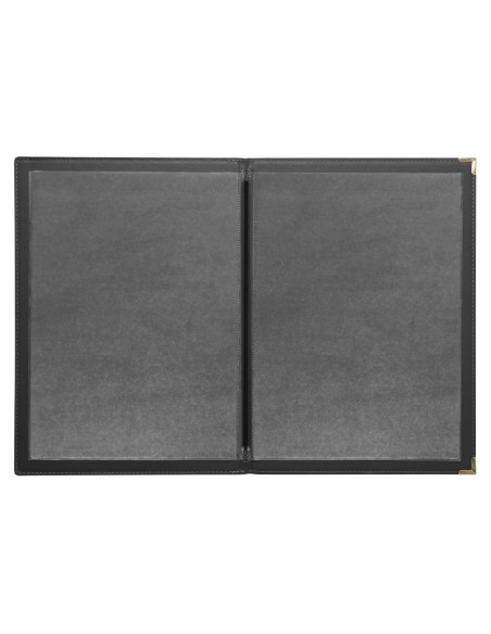 Protège-menus Olympia A5 noir - Simili cuir