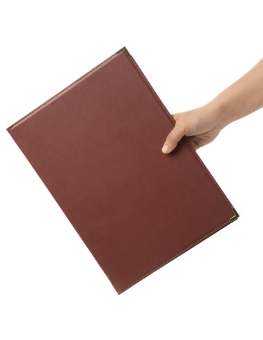 Protège-menus Olympia A4 bordeaux - Similicuir résistant