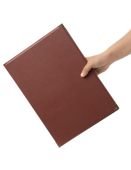 Protège-menus Olympia A4 bordeaux - Similicuir résistant