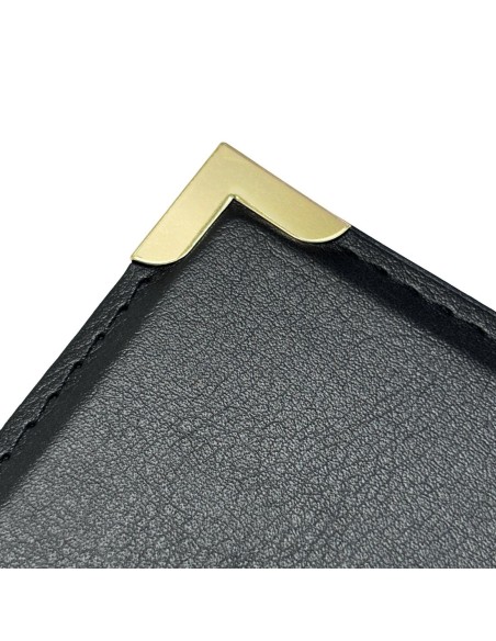 Protège-menus Olympia A5 noir - Simili cuir