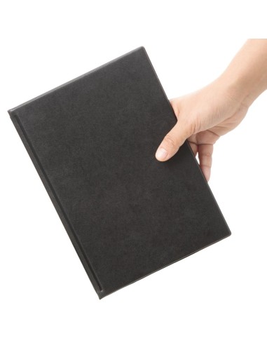 Protège-menus Olympia A5 noir en PVC - 2 pages