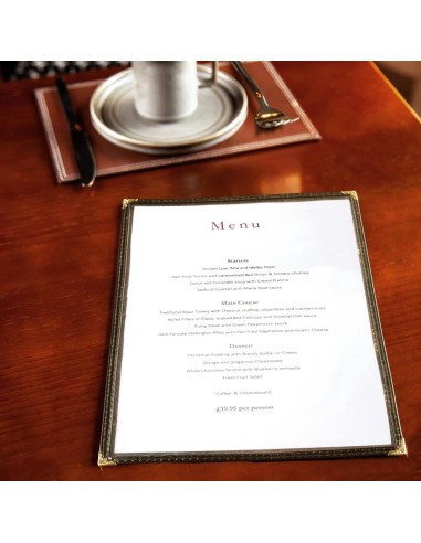 Protège-menu américain 2 pages Olympia A4 noir