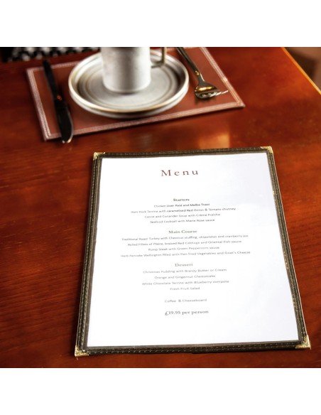 Protège-menu américain 2 pages Olympia A4 noir