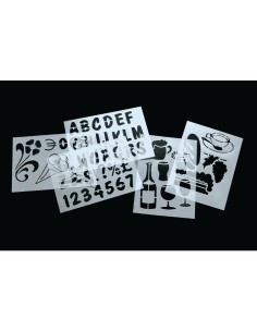 Kit de pochoirs Securit - 5 pièces, lettres et chiffres