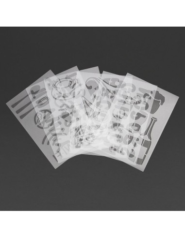 Kit de pochoirs Securit - 5 pièces, lettres et chiffres