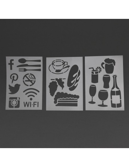 Kit de pochoirs Securit - 5 pièces, lettres et chiffres