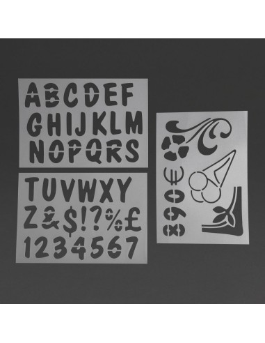 Kit de pochoirs Securit - 5 pièces, lettres et chiffres