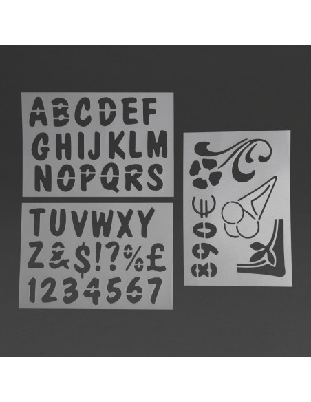 Kit de pochoirs Securit - 5 pièces, lettres et chiffres