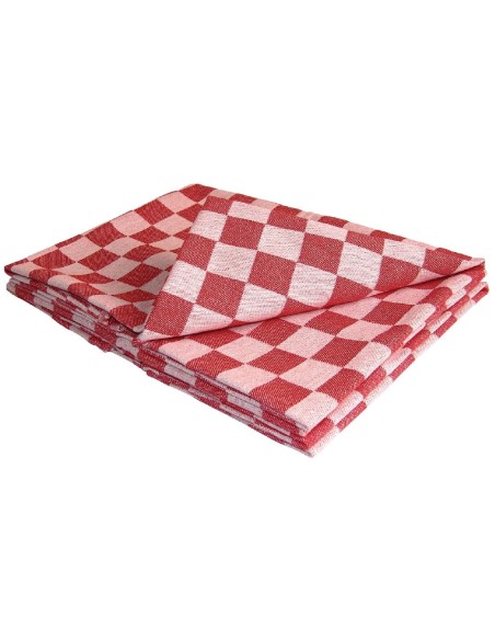 Torchon de cuisinier Vogue rouge - 66x66 cm 100% coton
