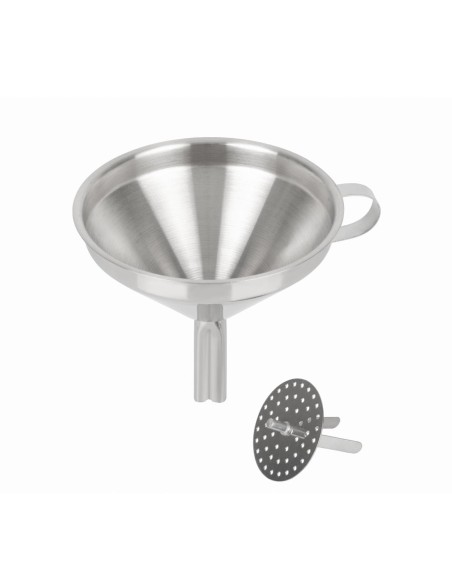 Entonnoir inox Kitchen Craft 120 mm avec passoire amovible