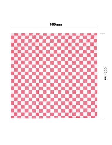 Torchon de cuisinier Vogue rouge - 66x66 cm 100% coton