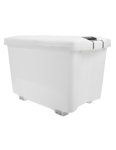 Conteneur alimentaire mobile Araven 90L - blanc, roulettes, ventilation
