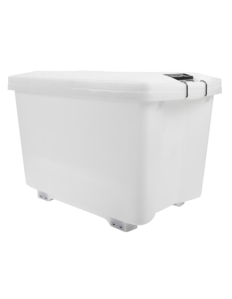 Conteneur alimentaire mobile Araven 90L - blanc, roulettes, ventilation