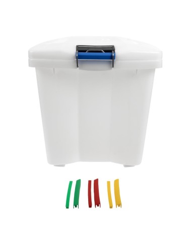 Conteneur alimentaire mobile Araven 90L - blanc, roulettes, ventilation