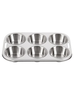 Plaque 6 moules à muffins profonds Vogue - Inox 18/0