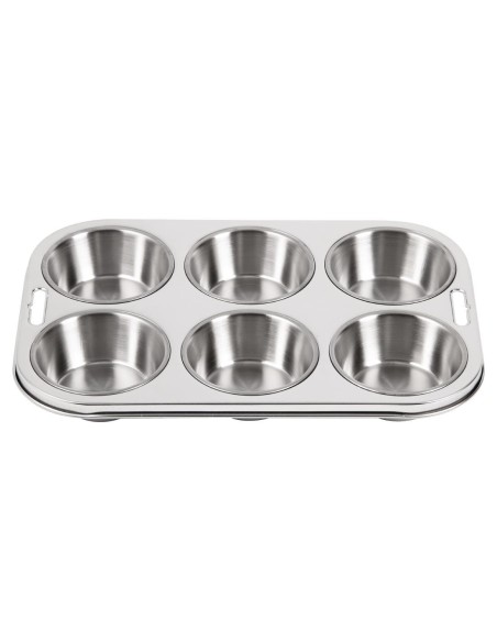 Plaque 6 moules à muffins profonds Vogue - Inox 18/0
