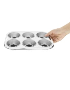 Plaque 6 moules à muffins profonds Vogue - Inox 18/0 2