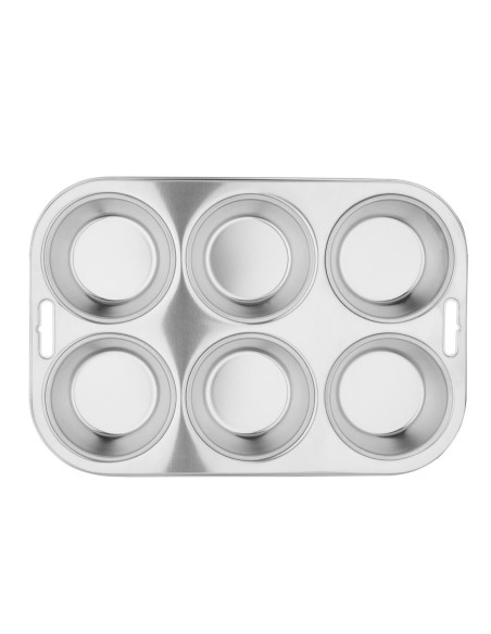 Plaque 6 moules à muffins profonds Vogue - Inox 18/0