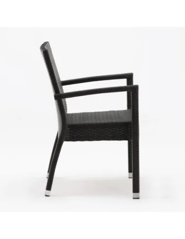 Fauteuils en rotin PE Bolero anthracite (Lot de 4)