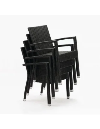 Fauteuils en rotin PE Bolero anthracite (Lot de 4)