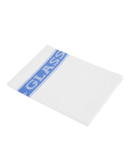Essuie-verres Vogue bleus - chiffon lin/coton 76x51 cm