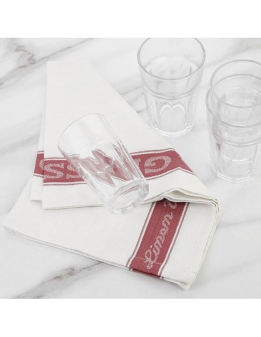Essuie-verres Vogue rouges - Lin 55% / Coton 45% 76x51 cm