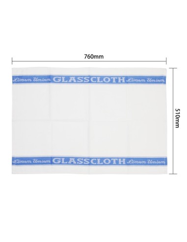 Essuie-verres Vogue bleus - chiffon lin/coton 76x51 cm