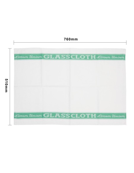 Essuie-verres Vogue verts - 76x51 cm, lin/coton