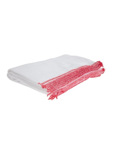Lavettes blanchies Jantex rouge - Lot de 10