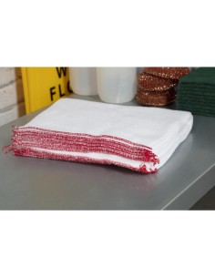 Lavettes blanchies Jantex rouge - Lot de 10 2