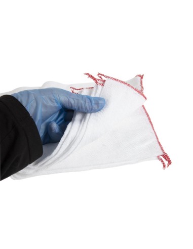 Lavettes blanchies Jantex rouge - Lot de 10