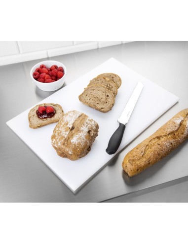 Planche à découper anti-bactérienne Hygiplas blanche - 12x455x305 mm