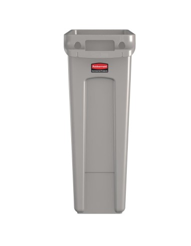 Collecteur Slim Jim Rubbermaid 60L gris avec évents