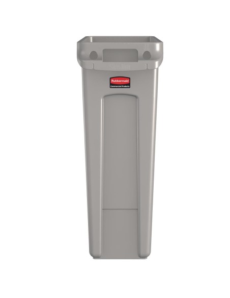 Collecteur Slim Jim Rubbermaid 60L gris avec évents