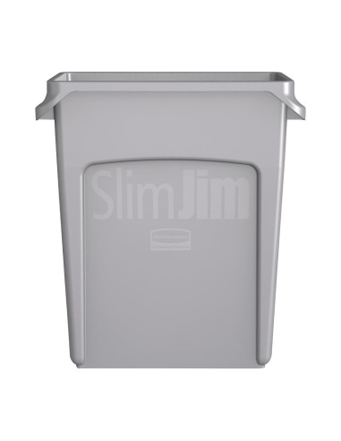Collecteur Slim Jim Rubbermaid 60L gris avec évents