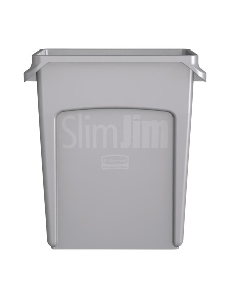 Collecteur Slim Jim Rubbermaid 60L gris avec évents