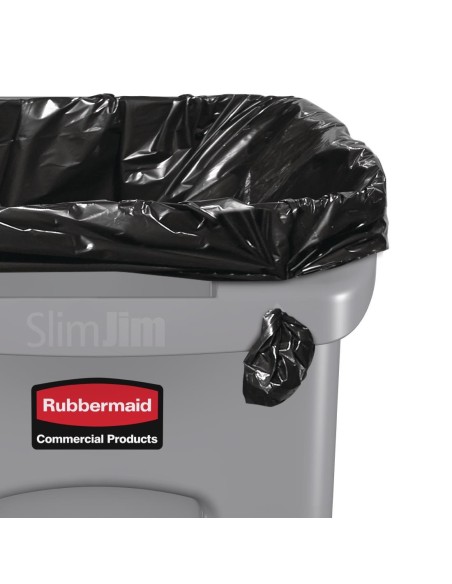 Collecteur Slim Jim Rubbermaid 60L gris avec évents