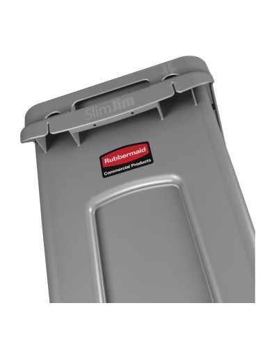 Collecteur Slim Jim Rubbermaid 60L gris avec évents