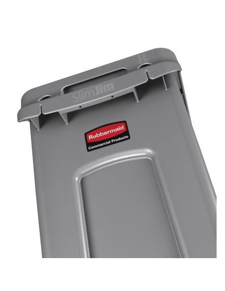 Collecteur Slim Jim Rubbermaid 60L gris avec évents
