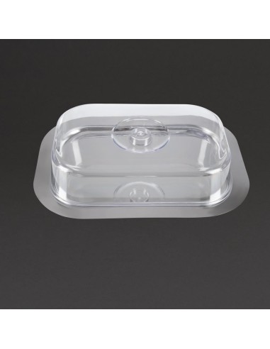 Plateau rectangulaire APS en inox - 90x420x310 mm
