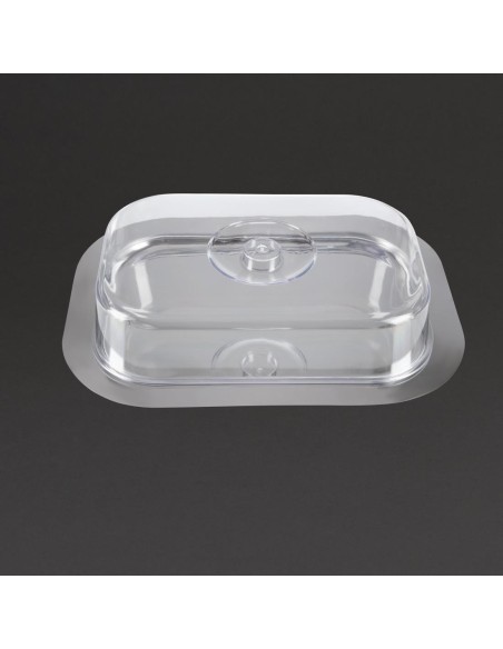 Plateau rectangulaire APS en inox - 90x420x310 mm