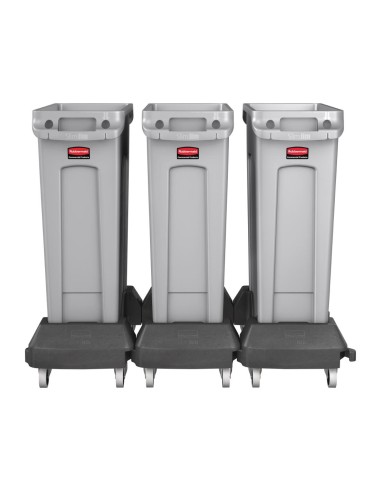 Chariot encliquetable Rubbermaid Slim Jim - Polyéthylène noir
