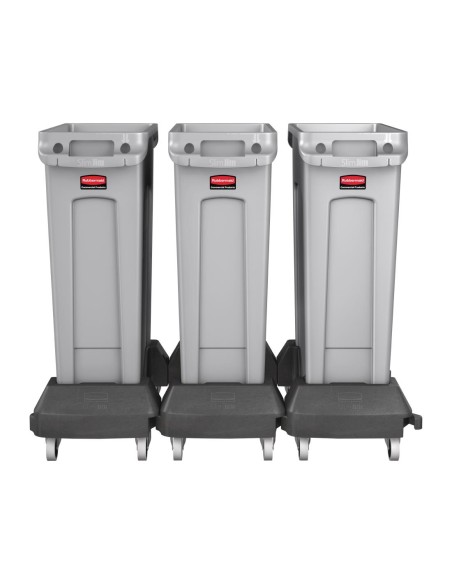 Chariot encliquetable Rubbermaid Slim Jim - Polyéthylène noir