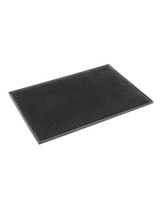 Tapis de bar en caoutchouc noir 450x300 mm - Olympia
