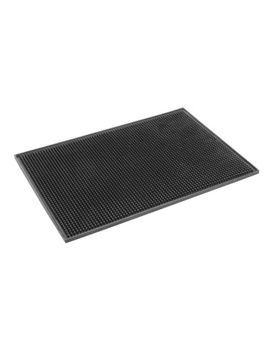 Tapis de bar en caoutchouc noir 450x300 mm - Olympia