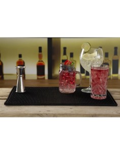 Tapis de bar en caoutchouc noir 450x300 mm - Olympia 2