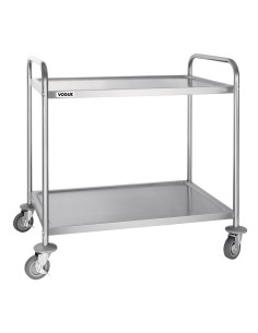 Grand chariot de débarrassage inox Vogue 2 niveaux